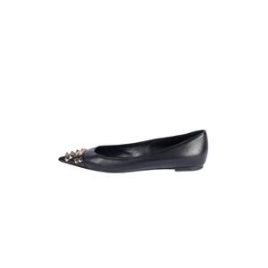 VALENTINO GARAVANI Black Leather Rockstud Pointed Flats Size 39